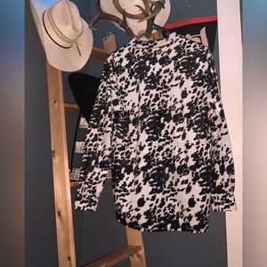 Cow print button down